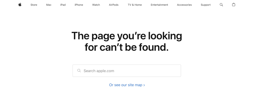 Apple.com 404 Error